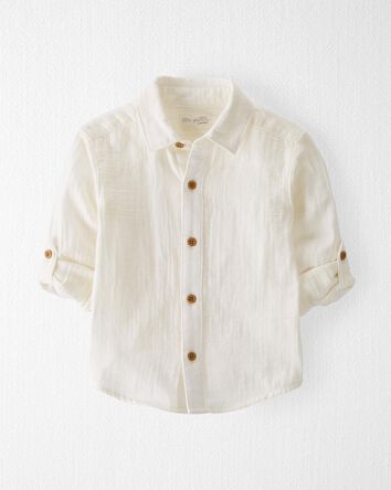 Toddler Organic Cotton Gauze Button-Front Shirt, 