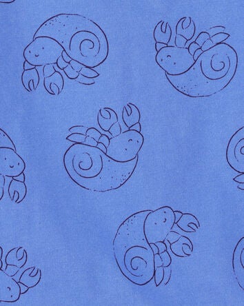 Baby Hermit Crab Print Cotton Romper, 