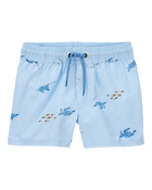 Toddler Boy Sea Creatures Swim Trunks - Blue, image 1 of 4 slides