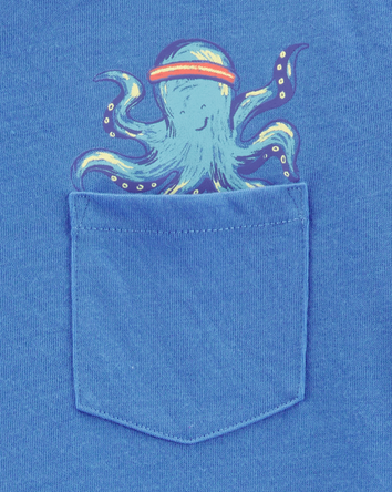 Kid 2-Piece Octopus Print Loose Fit Pajamas, 