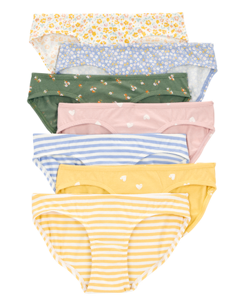 7-Pack Floral Hearts Bikini Stretch Underwear, 