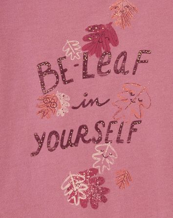 Baby Be-Leaf In Yourself Peplum Graphic Tee, 