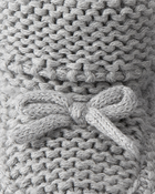 Baby Organic Cotton Crochet Booties in Gray, image 3 of 5 slides