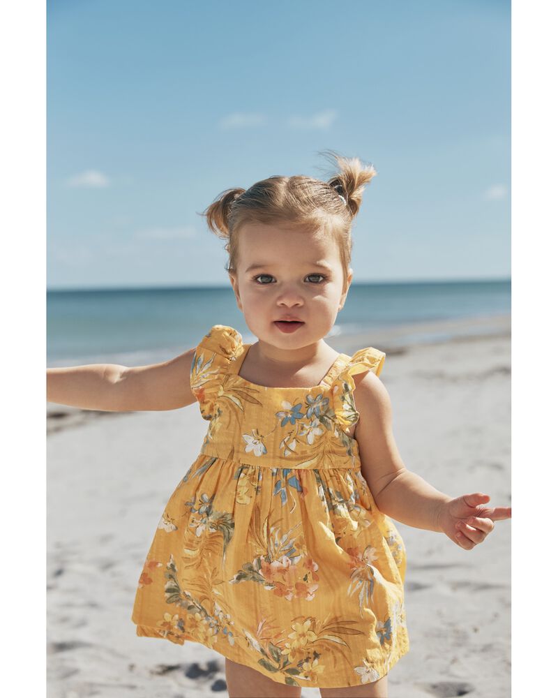 Baby Floral Print Seersucker Babydoll Dress, image 2 of 6 slides
