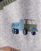 Baby Boy Construction Truck Print Loose Fit Long-Sleeve Sleep & Play Pajamas - Grey, image 3 of 4 slides