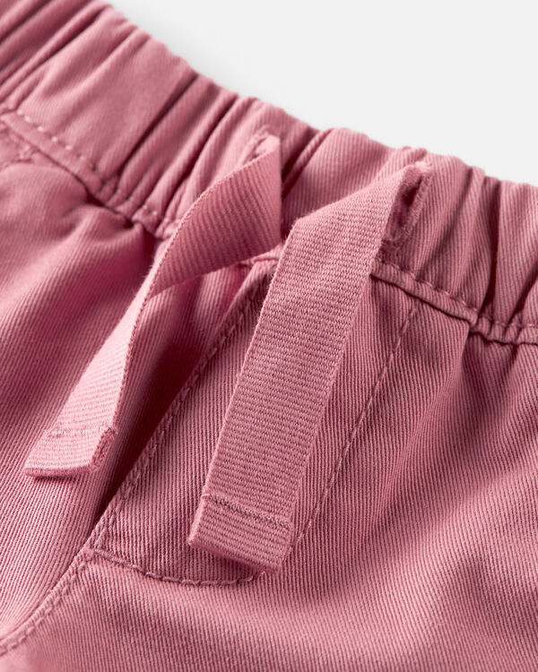 Baby Organic Cotton Drawstring Shorts in Dark Blush