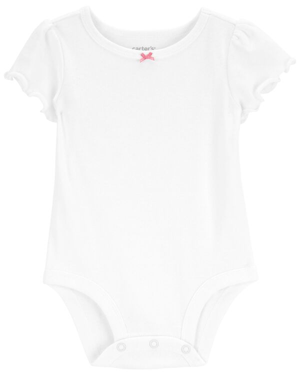 White/Pink Baby 2Piece Bodysuit & Floral Skirtall Set