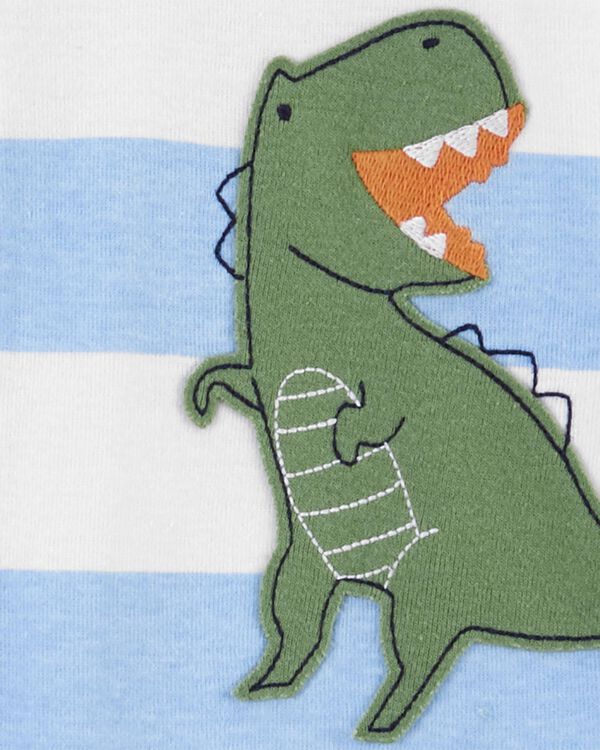 Blue/White Baby 1Piece Dinosaur 100 Snug Fit Cotton Footie Pajamas