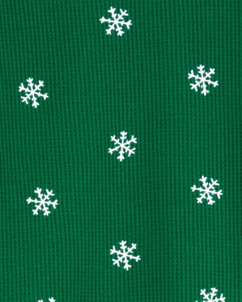 Toddler 2-Piece Christmas Snowflake Thermal Pajamas, image 2 of 3 slides