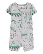 Baby Dinosaur Print Snug Fit Cotton 1-Piece Pajamas - Heather, image 1 of 4 slides
