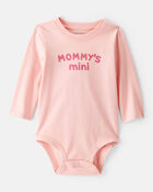 Baby Girl Cotton Long-Sleeve Graphic Bodysuit - Pink, image 1 of 3 slides