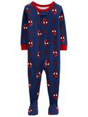Blue - Toddler 1-Piece Spider-Man 100% Snug Fit Cotton Footie Pajamas