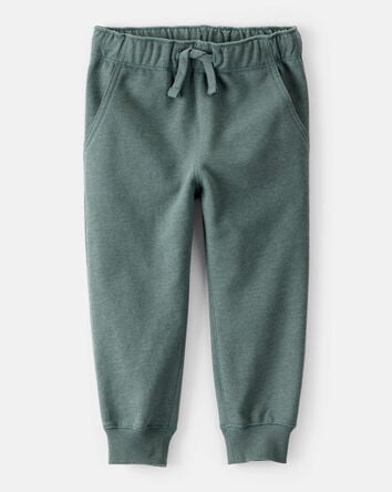 Toddler Boy Solid Fleece Cotton Jogger - Green, 