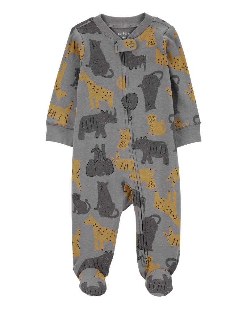 Baby 2-Pack 2-Way Zip Sleep & Play Pajamas, image 4 of 5 slides