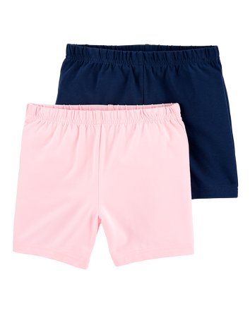 Kid 2-Pack Navy/Pink Bike Shorts, 