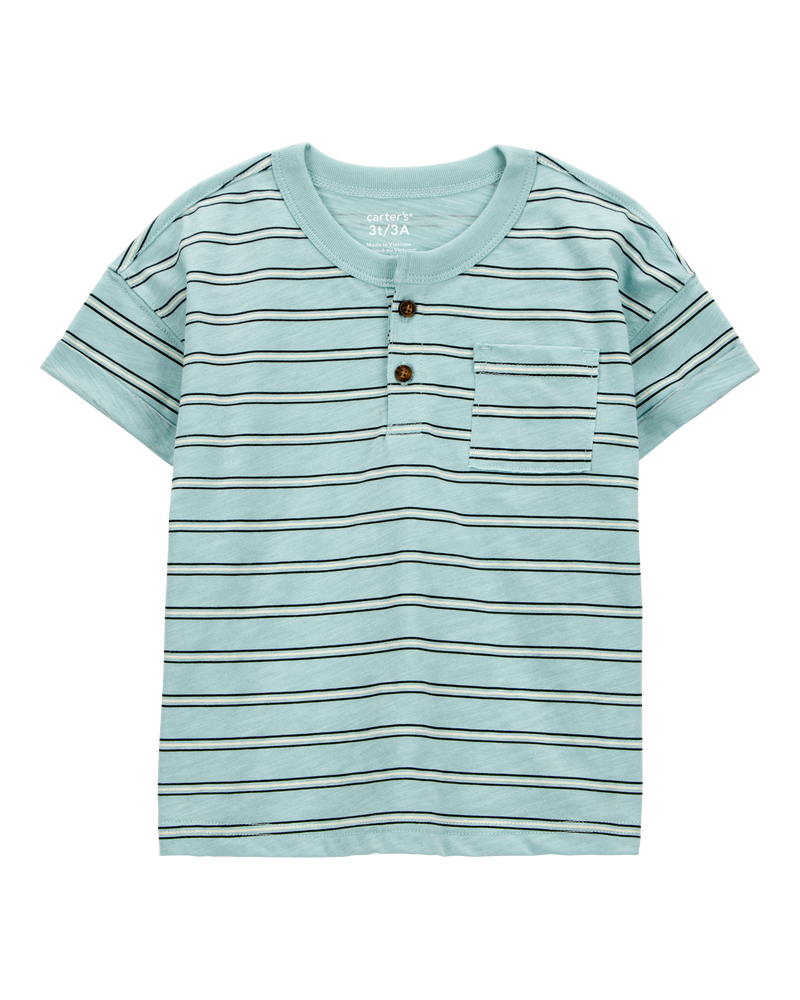 Toddler Striped Slub Jersey Henley, image 1 of 3 slides
