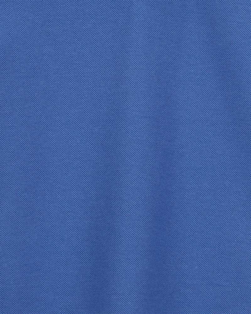 Toddler Pique Uniform Polo Shirt - Blue, image 2 of 3 slides