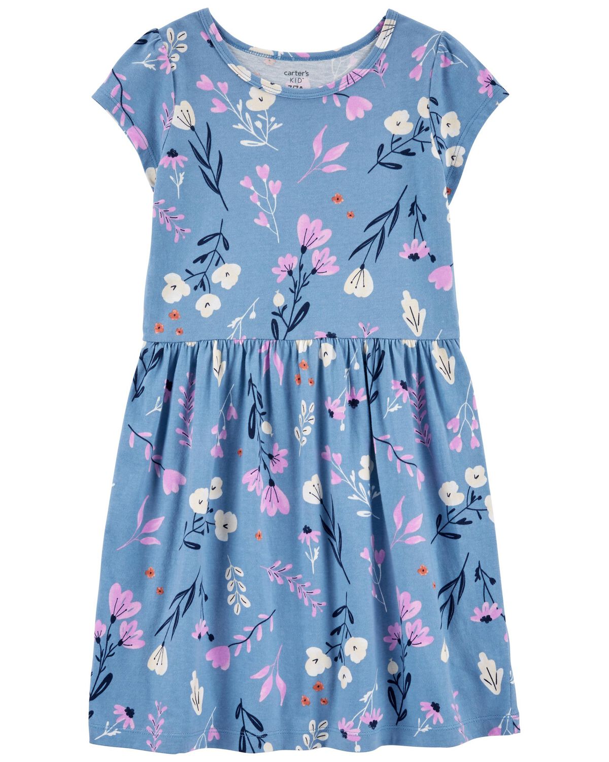 Blue Kid Floral Jersey Dress