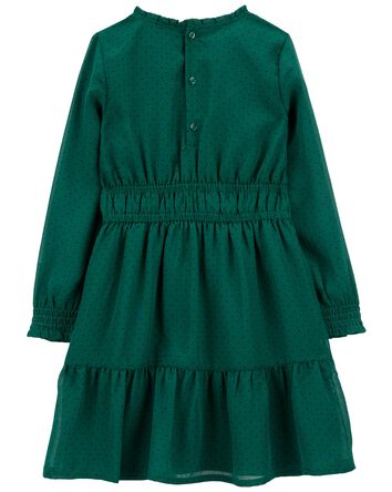 Kid Crepe Chiffon Holiday Dress, 