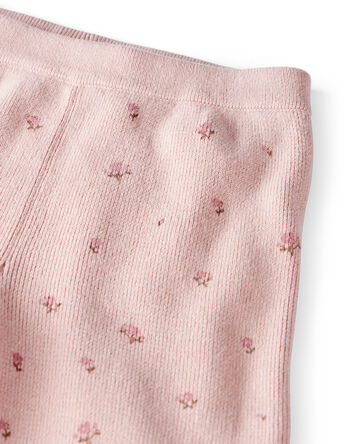 Baby Girl 2-Piece Organic Cotton Sweater Knit Set in Blush Petals Print, 