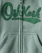 Baby Boy OshKosh Fleece Logo Zip Jacket - Green, image 3 of 4 slides
