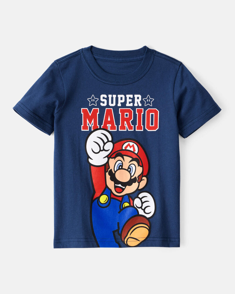 Toddler Super Mario Short-Sleeve Graphic Tee - Blue, image 1 of 2 slides