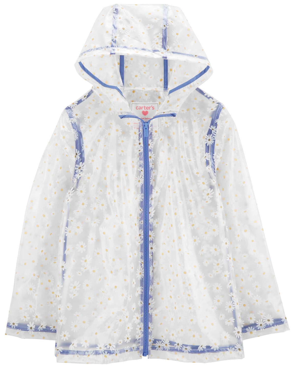 White/Blue Kid Carter's Translucent Rain Coat