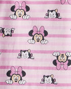 Toddler Striped Minnie Short Sleeve Graphic Tee - Pink, image 2 of 2 slides