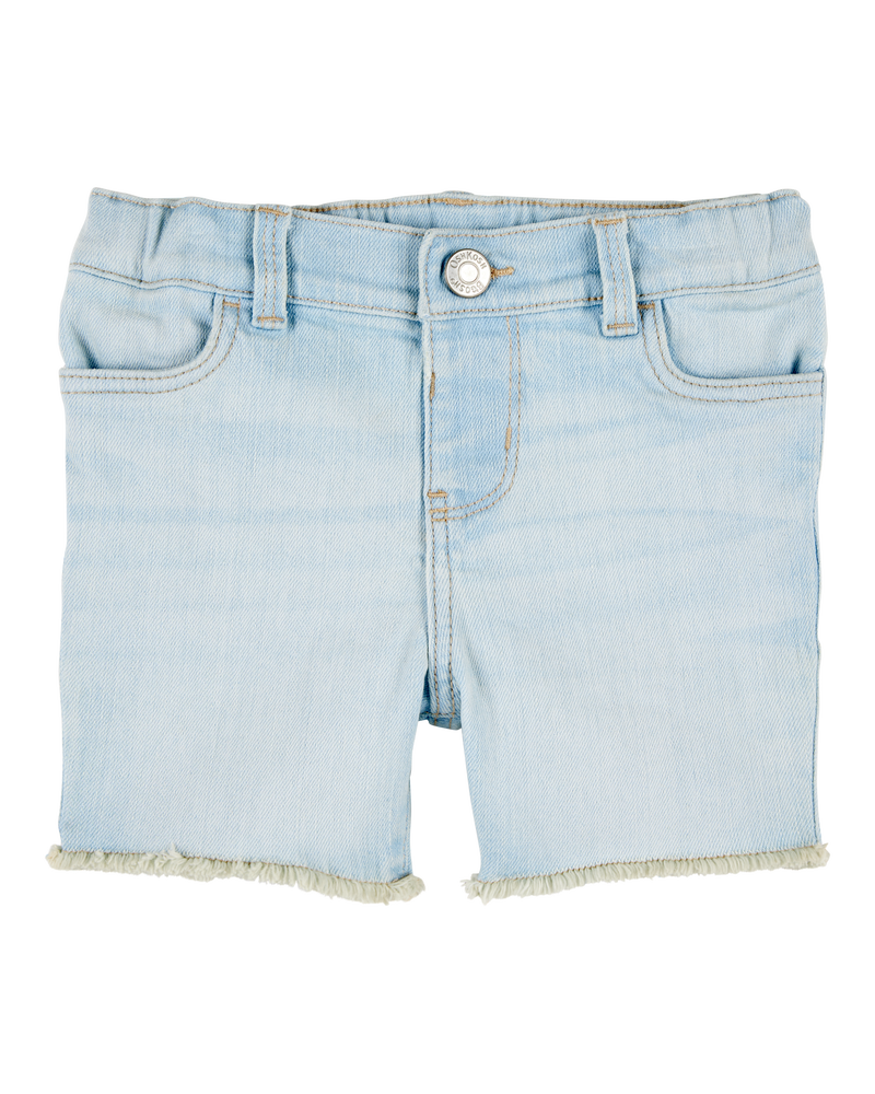 Toddler Frayed Hem Iconic Denim Short - Splash Wash, image 1 of 6 slides