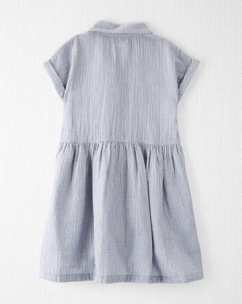 Kid Organic Cotton Striped Button-Front Dress
, 