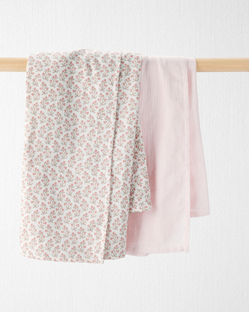 Baby 2-Pack Organic Cotton Muslin Swaddle Blankets, image 1 of 2 slides