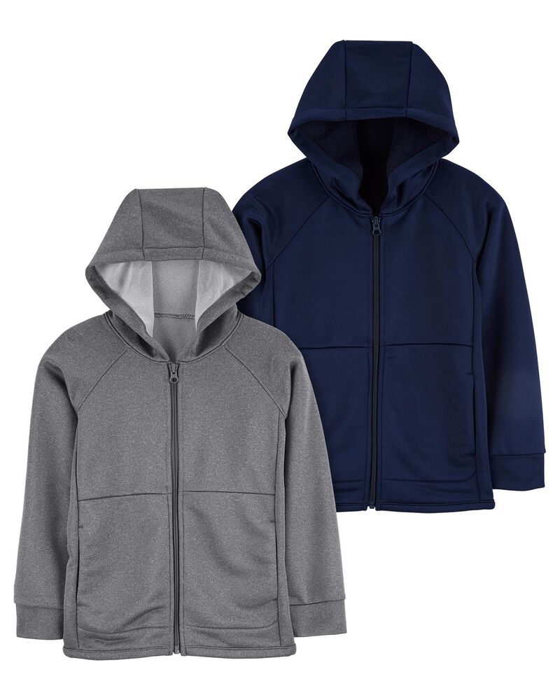 Kid 2-Pack Zip-Up Hoodies Set, image 1 of 3 slides
