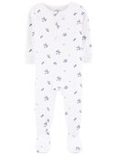 Blue Baby 1-Piece Floral 100% Snug Fit Cotton Footie Pajamas | carters.com