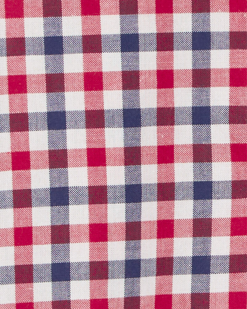 Baby Plaid Button-Front Romper, image 2 of 2 slides