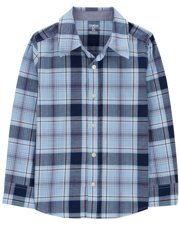 Plaid Button-Front Shirt, 