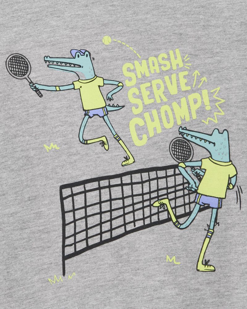 Toddler Tennis Short-Sleeve Graphic Tee - Grey, image 2 of 3 slides