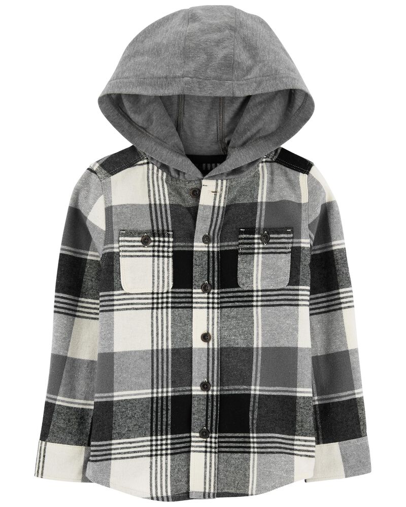 Baby Hooded Flannel Shirt, image 1 of 3 slides