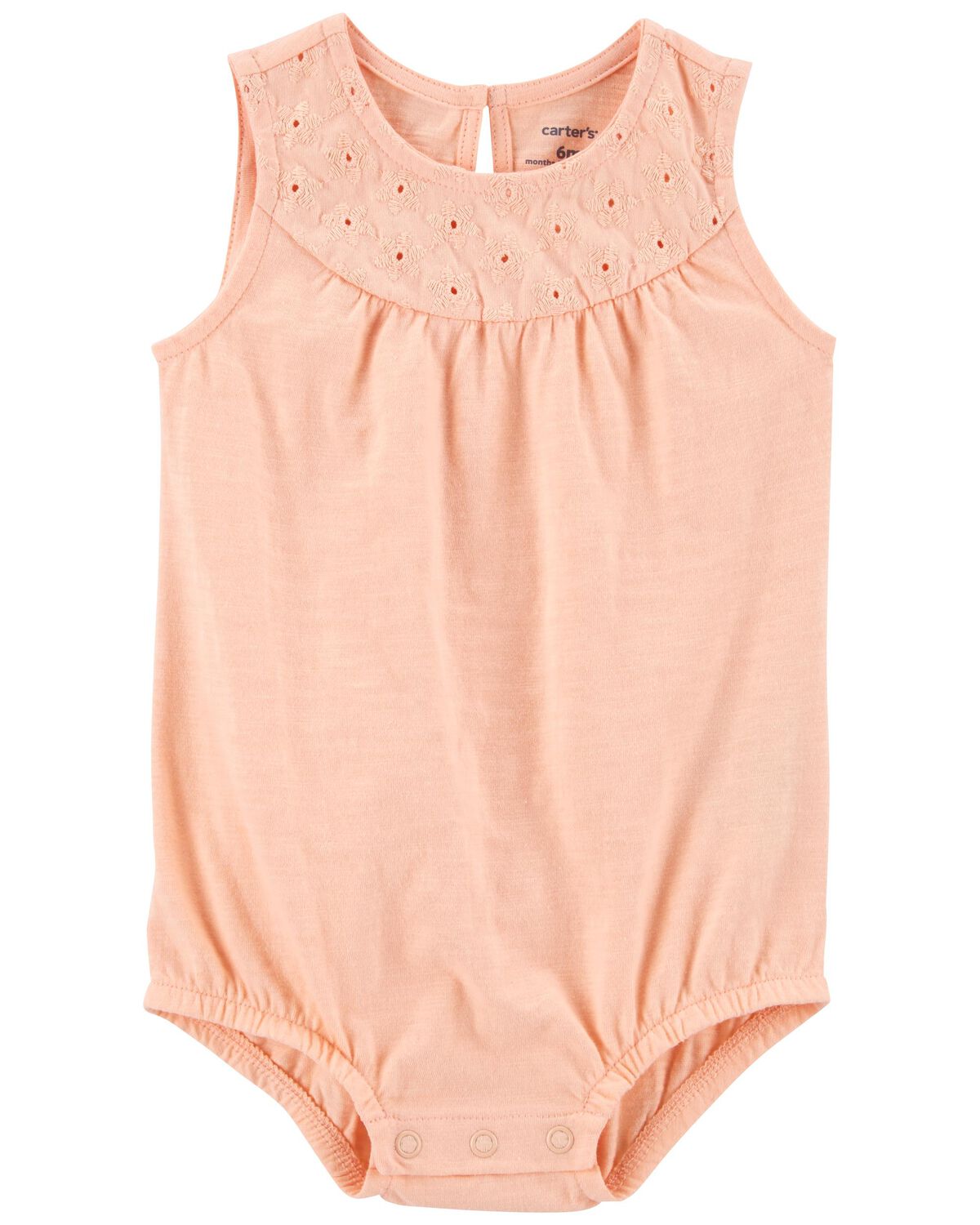 Peach Baby Sleeveless Romper