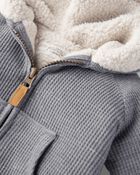 Baby Waffle Knit Sherpa Jacket Made with Organic Cotton, image 3 of 4 slides