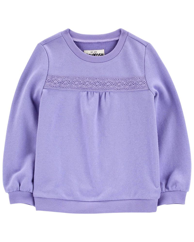 Toddler French Terry Eyelet Pullover, image 1 of 3 slides