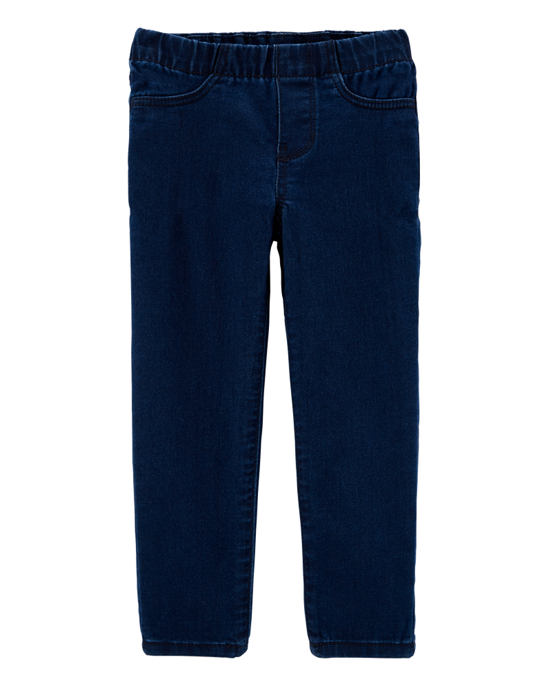Toddler Dark Wash Elastic-Waist Jeggings, image 1 of 4 slides