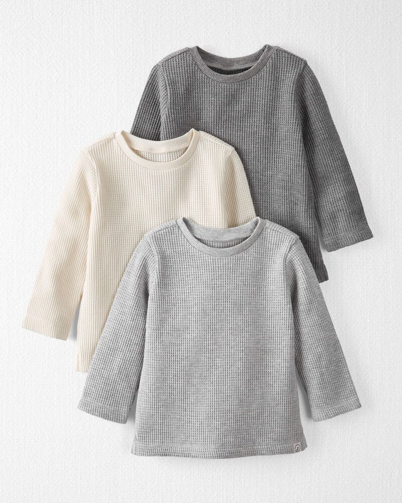 Baby 3-Pack Waffle Knit T-Shirts Made with Organic Cotton, image 1 of 6 slides