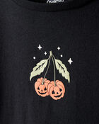 Girls Halloween Pumpkin Long-Sleeve Graphic Tee - Black, image 2 of 3 slides