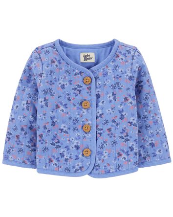Baby Quilted Floral Print Jacket, 