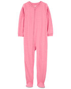 Kid 1-Piece Heart Fleece Footie Pajamas, image 1 of 3 slides