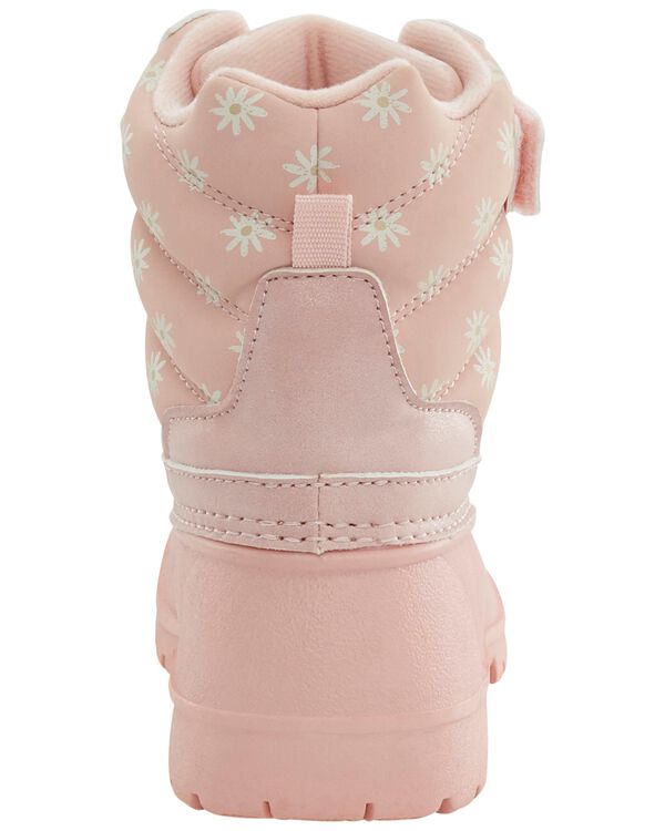 Pink Toddler Floral Snow Boots