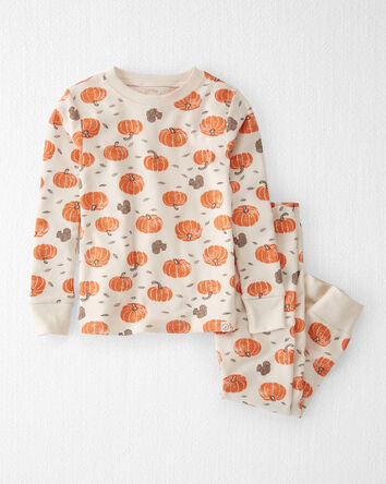 Toddler Organic Cotton Pajamas Set in Harvest Pumpkins, 