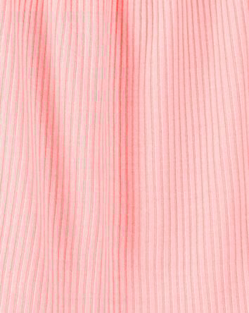 Girls Solid Loose Fit 2-Piece Pajamas - Coral, 