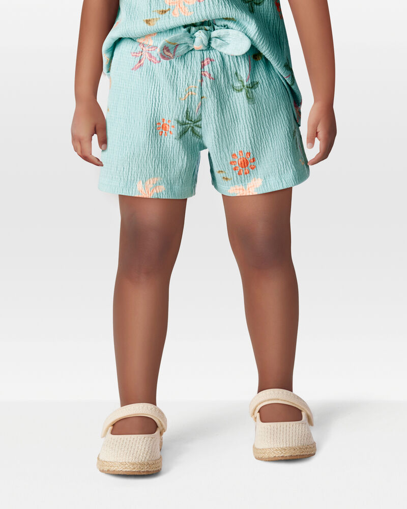 Toddler 2-Piece Palm Tree Crinkle Jersey Tank & Play Shorts Set - Turquoise
, image 8 of 9 slides