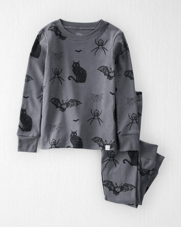 Toddler Organic Cotton Pajamas in Spooky Creatures Print, 